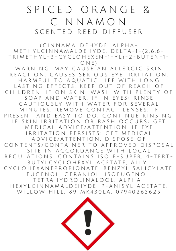 Spiced Orange & Cinnamon Reed Diffuser